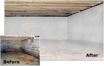 Before/After crawlspace repair