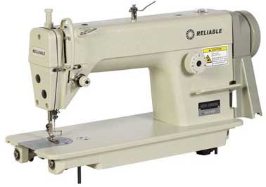 Reliable MSK-8900M single-needle industrial sewing machine: features: Link-type feeding mechanism for smooth operation; Automatic lubrication with pump; Low noise, low vibration; 5,000 rpm high-speed operation; Stitch dial regulator; Reverse lever mechanism